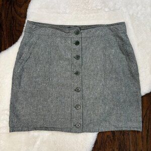 United by Blue Mini Skirt Medium Green Hemp Cotton blend Button-Through Women's
